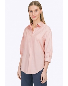 Светло-розовая блузка-рубашка из хлопка Emka B2294/amicus