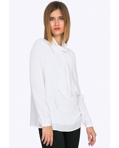 Белая блузка с воротником-шалью Emka B2276/agnis