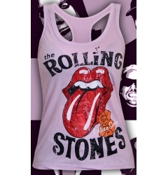 Розовая женская майка "Rolling Stones"