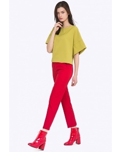 Яркие красный женские брюки Emka D088/amour