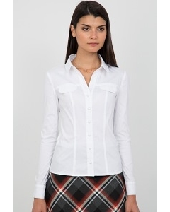 Белая женская рубашка Emka Fashion b 2104/dulma
