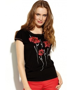 Чёрная блузка с цветочным принтом Zaps Senia