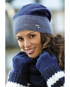Женская шапка синего цвета Kamea Elena-Badge