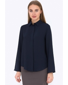 Женская офисная рубашка тёмно-синего цвета Emka b 2212/azura