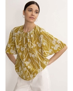 Летняя блузка прямого силуэта Emka B2592/flomus