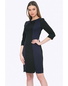Двухцветное чёрно-фиолетовое платье Emka PL761/giacinta