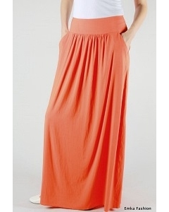 Длинная оранжевая юбка Emka Fashion 309-erin