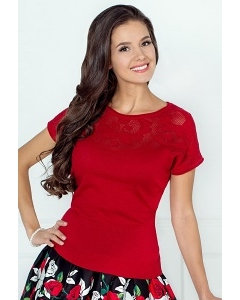 Трикотажная блузка красного цвета Andovers 205501
