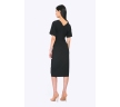 Чёрное платье-футляр с разрезом спереди Emka PL593/premiera