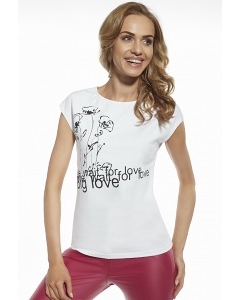 Белая женская футболка с принтом Briana 8808