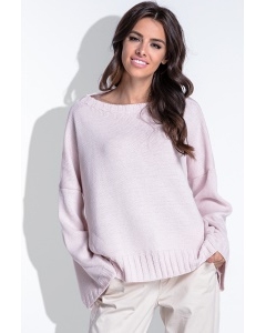 Женский розовый свитер оверсайз Fobya F429