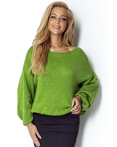 Зеленый короткий свитер Fimfi I299