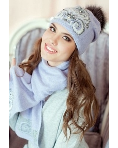 Сиреневый комплект (шапка и шарф) Landre Сабина