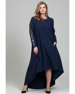 Длинное нарядное платье тёмно-синего цвета купить в интернет-магазине Donna Saggia DSP-307-57t