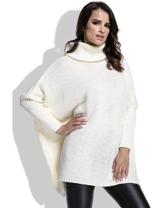 Теплый свитер с высоким воротом молочного цвета Fimfi I217