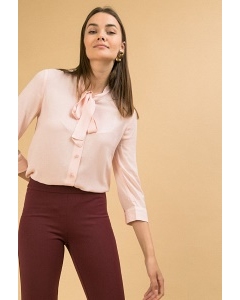 Бледно-розовая блузка с воротником аскот Emka B2366/maxmilliana