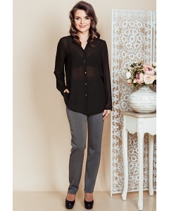 Женские брюки из серой костюмной ткани TopDesign Premium PB6 32
