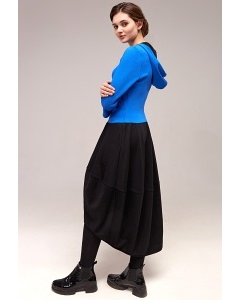 Чёрно-синее платье с капюшоном TopDesign B7 070
