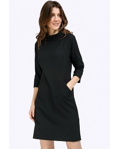 Полуприлегающее черное платье без подкладки Emka PL871/kenzi