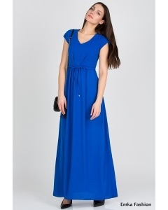Длинное синее платье Emka Fashion PL-414/kelly
