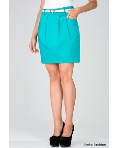 Короткая юбка бирюзового цвета Emka Fashion 451-totsi