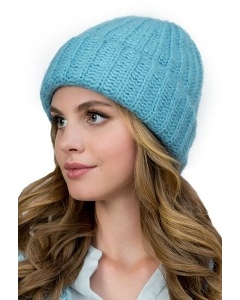 Удлиненная шапка из мохера голубого цвета Landre Анабель