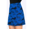 Чёрная юбка А-силуэта с синими цветами Emka S753/amika