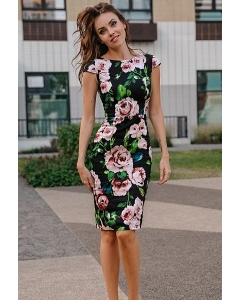 Платье-футляр с цветочным принтом Donna Saggia DSP-180-85