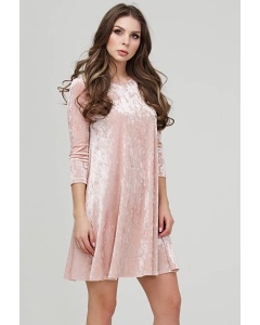 Коктейльное платье из розового бархата Donna Saggia DSP-271-80t