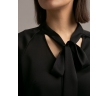 Черная блузка с воротником-бантом Emka B2396/ivory