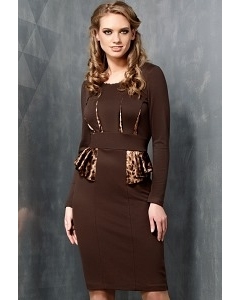 Стильное коричневое платье TopDesign B3 076