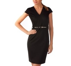 Черное платье с коротким рукавом | П139-1421-1088