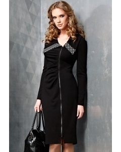 Черное платье на молнии TopDesign B3 008