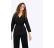 Базовая чёрная блузка из легкой ткани Emka B2408/urban