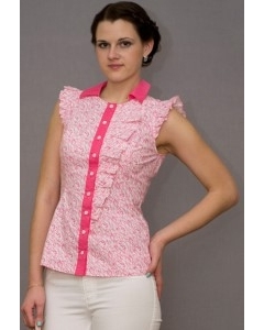 Красивая бело-розовая блузка Golub | Б865-1841-1616