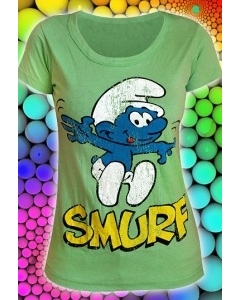 Салатовая женская футболка Smurf