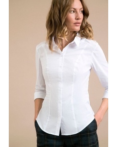 Женская белая полуприлегающая рубашка Emka B2208/vonda