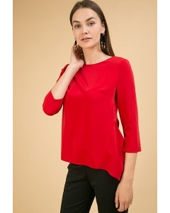 Красная блузка с драпировкой Emka B2468/sakita