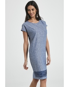 Льняное летнее платье синего цвета Ennywear 250102