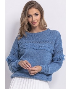 Лёгкий свитер синего цвета Fobya F745