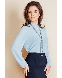 Голубая женская блузка TopDesign B6 119