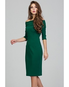 Тёмно-зелёное платье-футляр Donna Saggia DSP-309-44t
