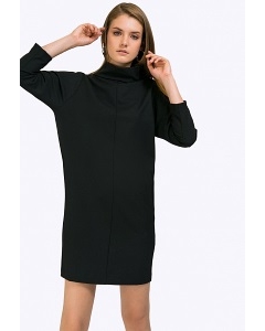 Чёрное платье с широким воротом-стойкой Emka PL812/almaza