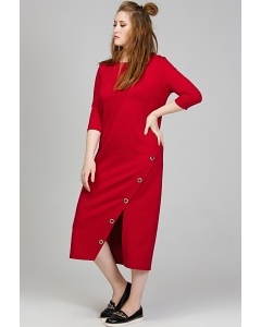 Длинное красное платье прямого кроя Donna Saggia DSPB-20-29t