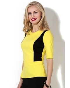 Жёлтая блузка с вырезом на спине Donna Saggia DSB-01-53t