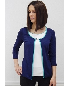 Синяя блузка-обманка Sunwear N03-4