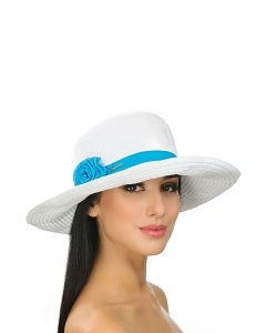 Бело-бирюзовая шляпа Del Mare 001-02.38
