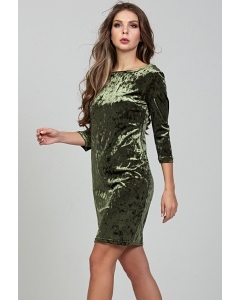 Бархатное платье оливкового цвета Donna Saggia DSP-312-59t