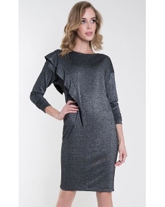 Трикотажное платье с люрексом серого цвета Zaps Tago
