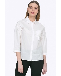 Женская хлопковая рубашка белого цвета Emka B2289/ronda